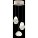 Natural Inspirations 3 Light 9 inch Gold Pendant Ceiling Light in Clear Quartz Studio Glass 3