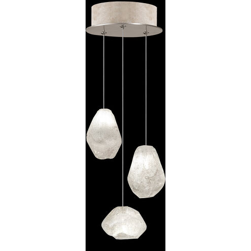 Natural Inspirations 3 Light 9 inch Gold Pendant Ceiling Light in Clear Quartz Studio Glass 3