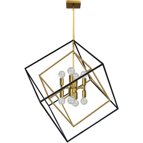 Kappa LED 27 inch Vintage Bronze with Matte Black Pendant Ceiling Light in Vintage Brass and Matte Black