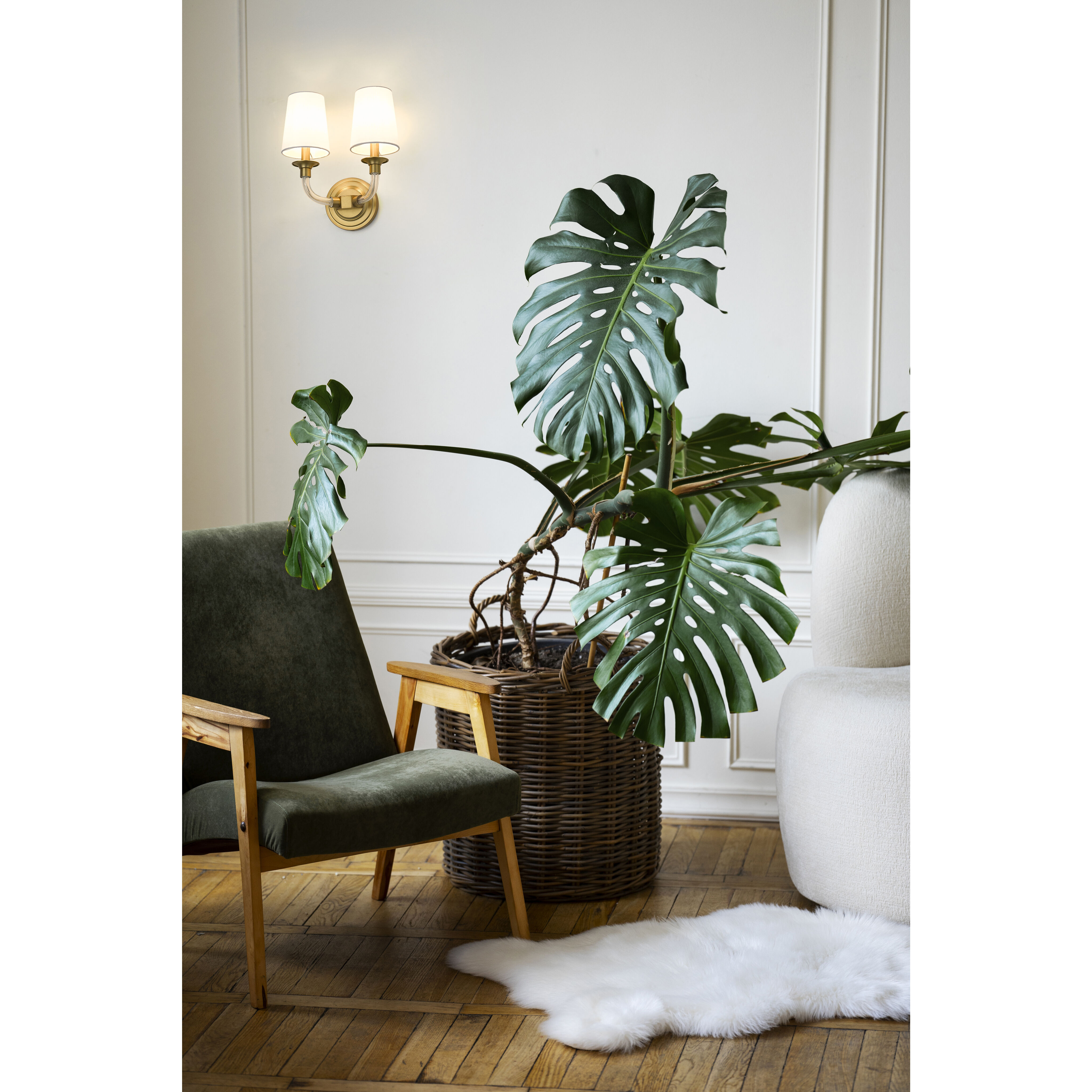 Katerina Wall Sconce Wall Light in Rubbed Brass