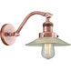 Franklin Restoration Halophane LED 9 inch Antique Copper Sconce Wall Light in Clear Halophane Glass, Franklin Restoration