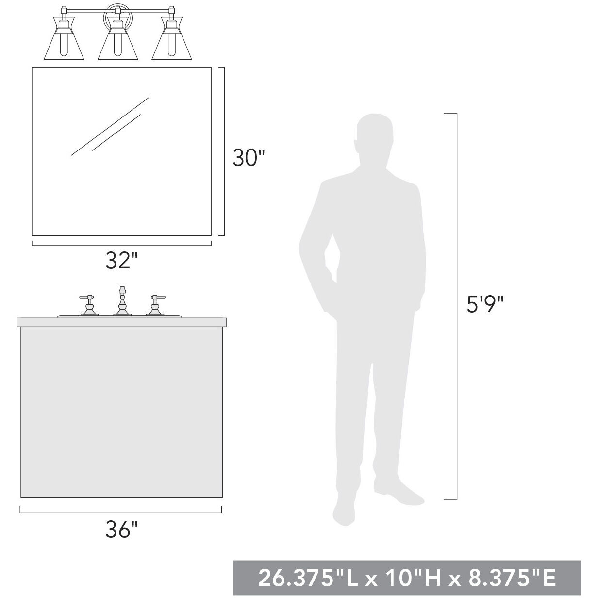 Malta Vanity Wall Light in Brushed Champagne Brass