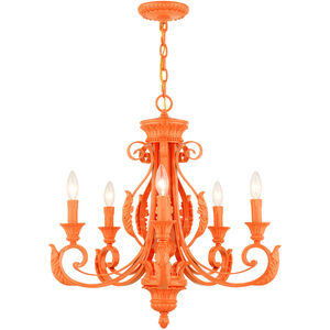 Valencia 5 Light 25 inch Shiny Orange Chandelier Ceiling Light