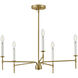Hux 5 Light 28 inch Lacquered Brass with Warm White Chandelier Ceiling Light