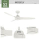 Mosley 52 inch Matte White with Fresh White Blades Outdoor Ceiling Fan