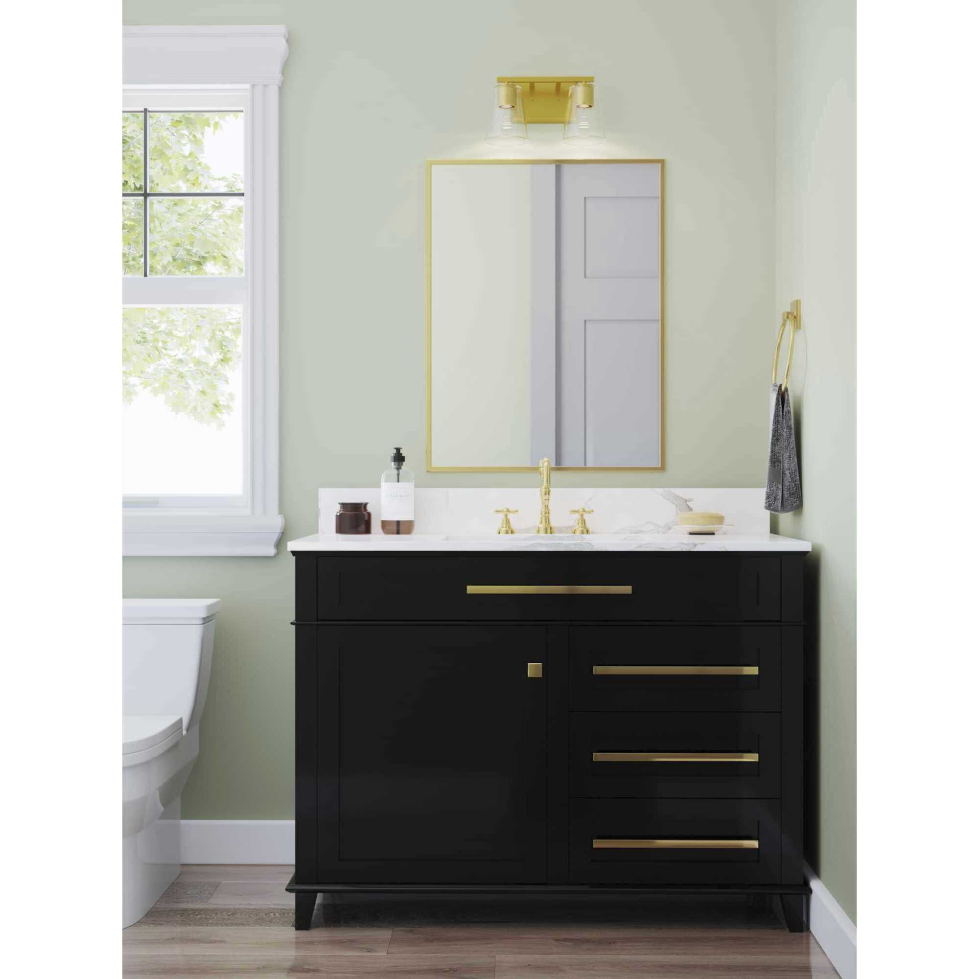 Vertex 2 Light 12.87 inch Brushed Gold Bath Light Wall Light