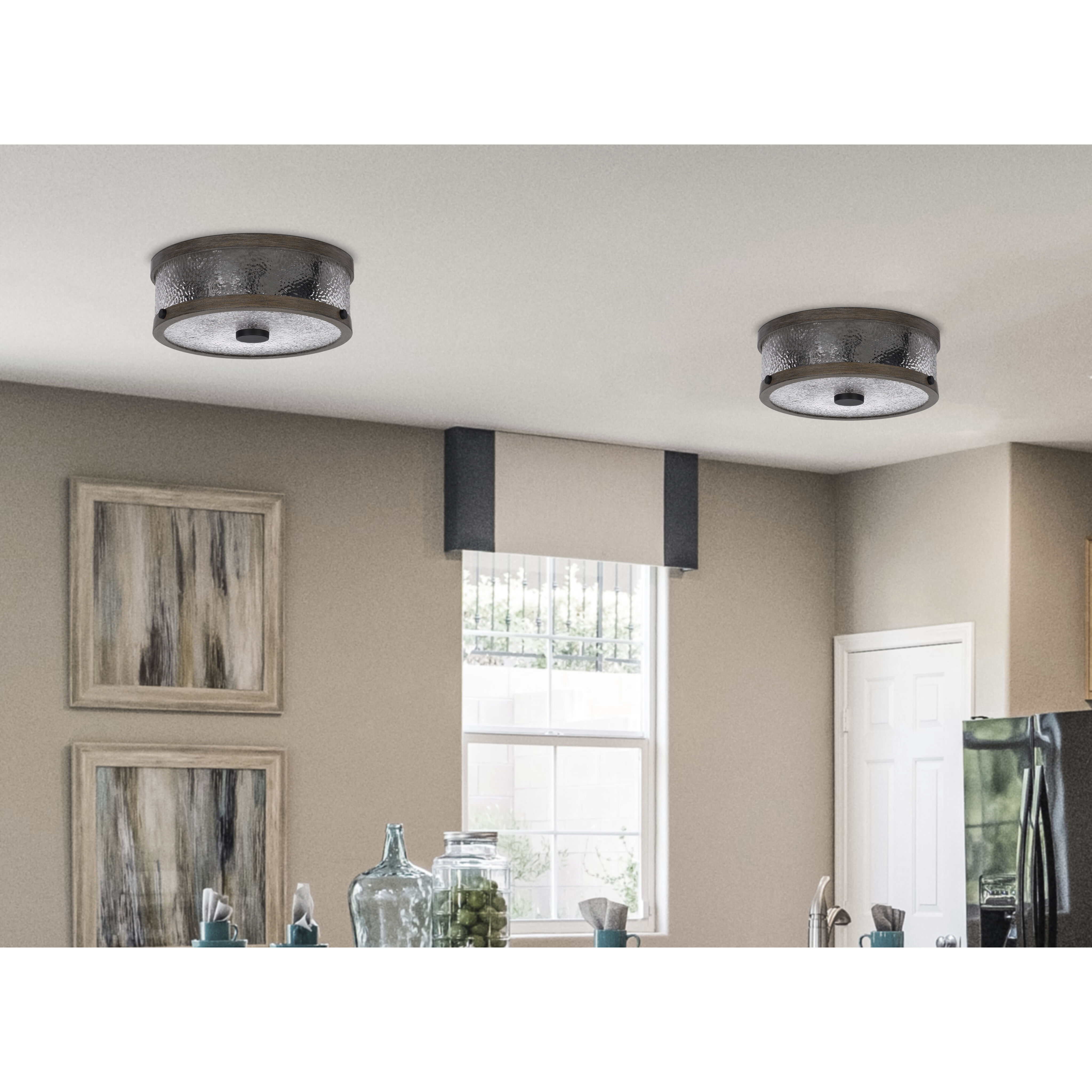 Mateo 2 Light 13 inch Drifted Wood Semi Flush Mount Ceiling Light