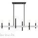 Denmark 6 Light 40 inch Black with Brushed Nickel Accents Linear Chandelier Ceiling Light