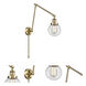 Beacon 30 inch 60.00 watt Antique Brass Swing Arm Wall Light, Franklin Restoration