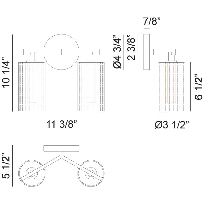 Kristof Wall Sconce Wall Light in Black