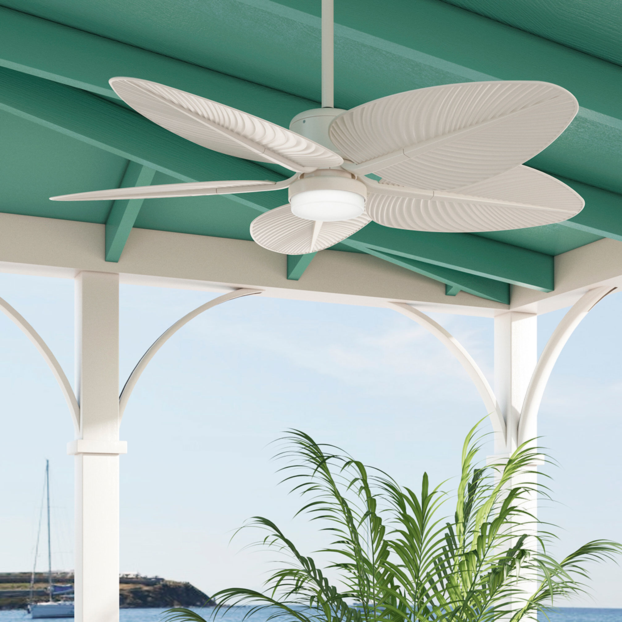 Coveview 52 inch Cream Outdoor Ceiling Fan