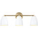 Biba 3 Light 24 inch Brushed Gold Vanity Light Wall Light