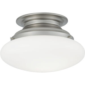 Clayton 2 Light 12 inch Brushed Nickel with Shiny Opal Flush Mount Ceiling Light