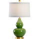 Chelsea House 27 inch 100.00 watt Green Glaze/Antique Gold Leaf Table Lamp Portable Light
