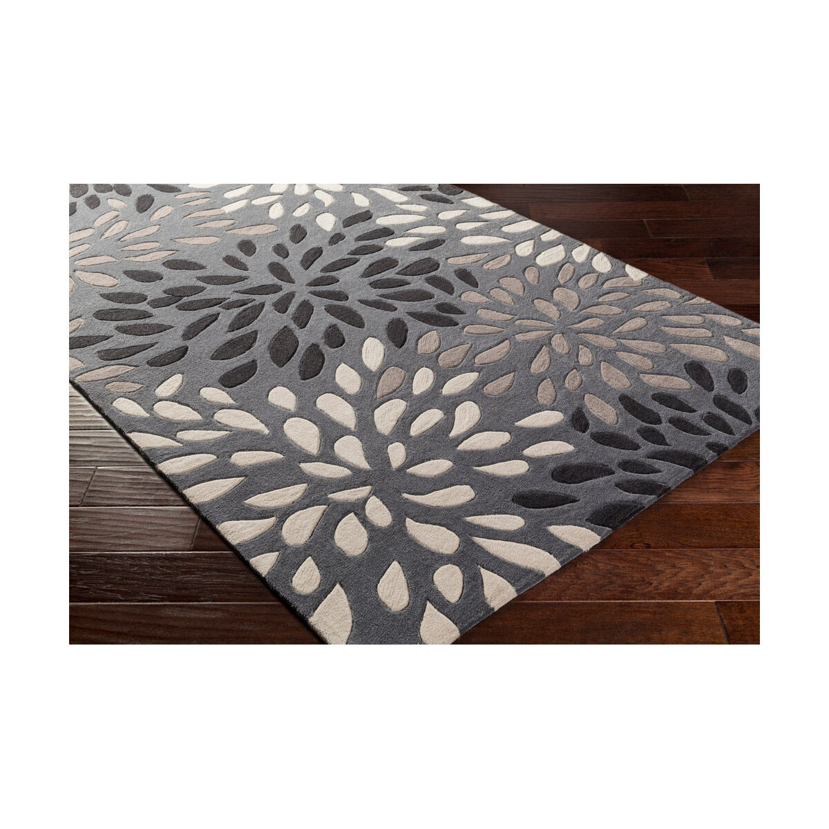 Cosmopolitan 96 X 30 inch Charcoal/Black/Taupe/Ivory Rugs, Polyester