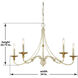 Westchester County 5 Light 34 inch Farm House White/Gilded G Chandelier Ceiling Light in Farmhouse White