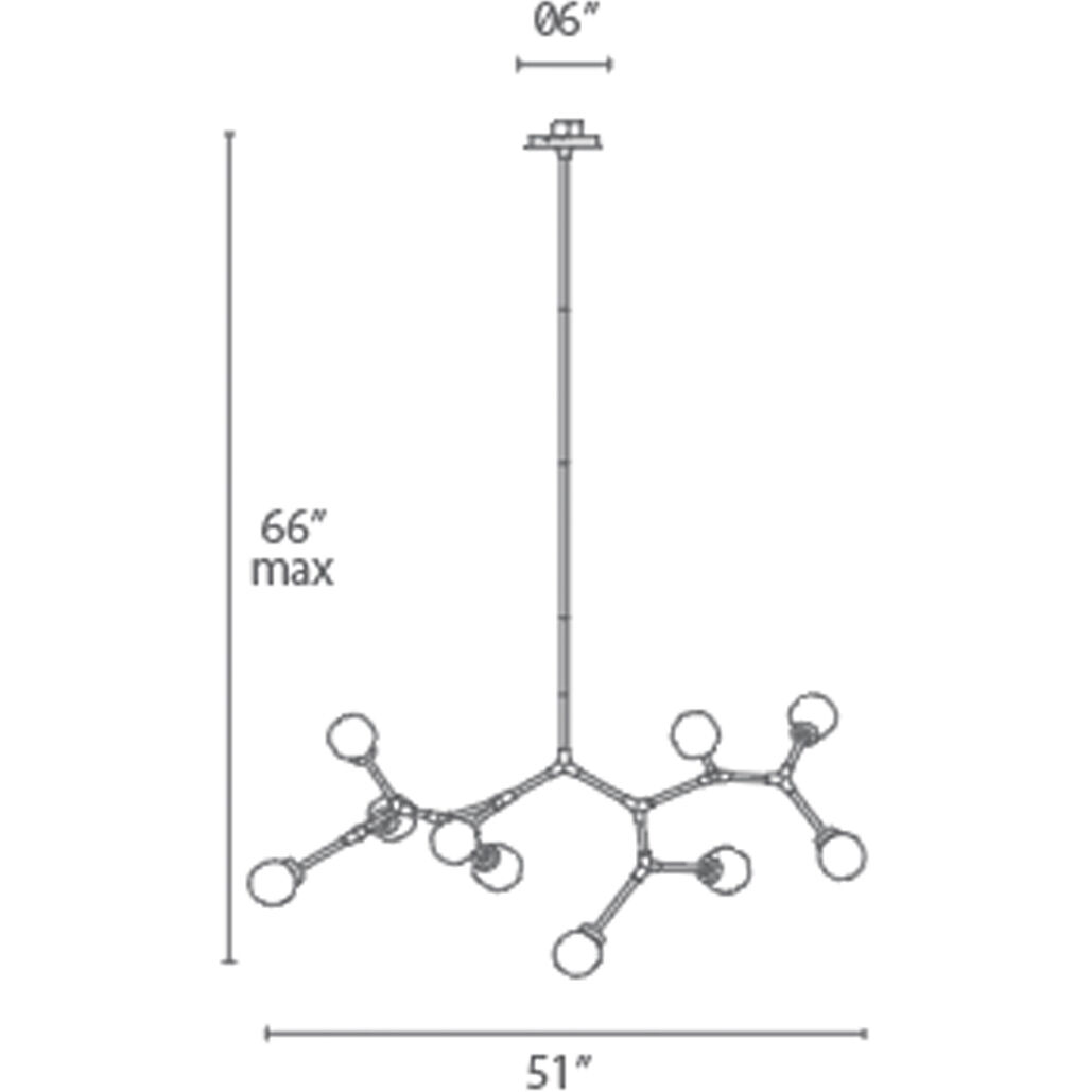 Catalyst LED 51 inch Aged Brass Chandelier Ceiling Light in 51in.