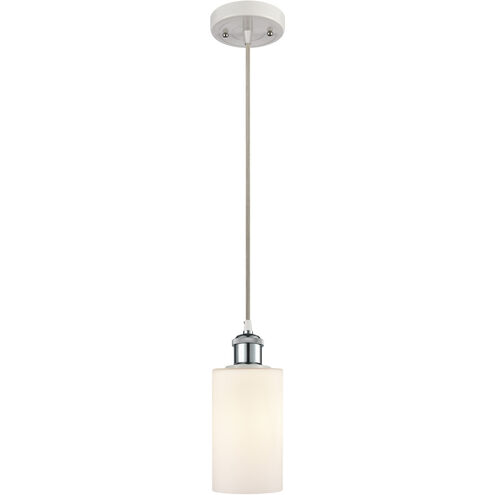 Ballston Clymer LED 4 inch White and Polished Chrome Mini Pendant Ceiling Light in Matte White Glass, Ballston