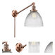 Seneca Falls 18 inch 60.00 watt Antique Copper Swing Arm Wall Light, Franklin Restoration