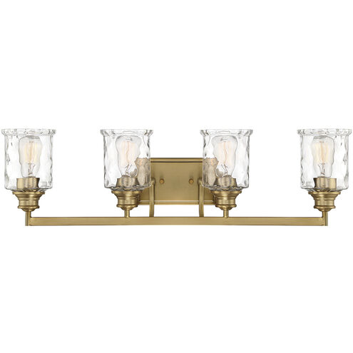 Drake 4 Light 32 inch Brushed Gold Bath Bar Wall Light