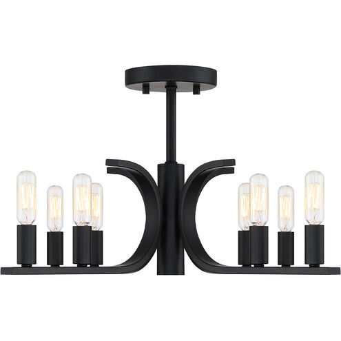 Skye 8 Light 22.75 inch Matte Black Semi Flush/Convertible Ceiling Light