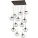 Nova LED LED Flat Bronze Chandelier Ceiling Light, Square Multi-Port