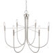 Foundry 6 Light 30.71 inch Brushed Nickel Chandelier Ceiling Light