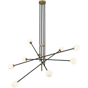 Cosmet 8 Light 50 inch Coal And Aged Brass Pendant Ceiling Light
