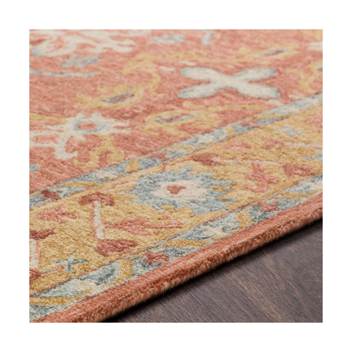 Panipat 90 X 60 inch Camel/Dark Brown/Olive/Teal/Ice Blue/Cream Rugs, Rectangle