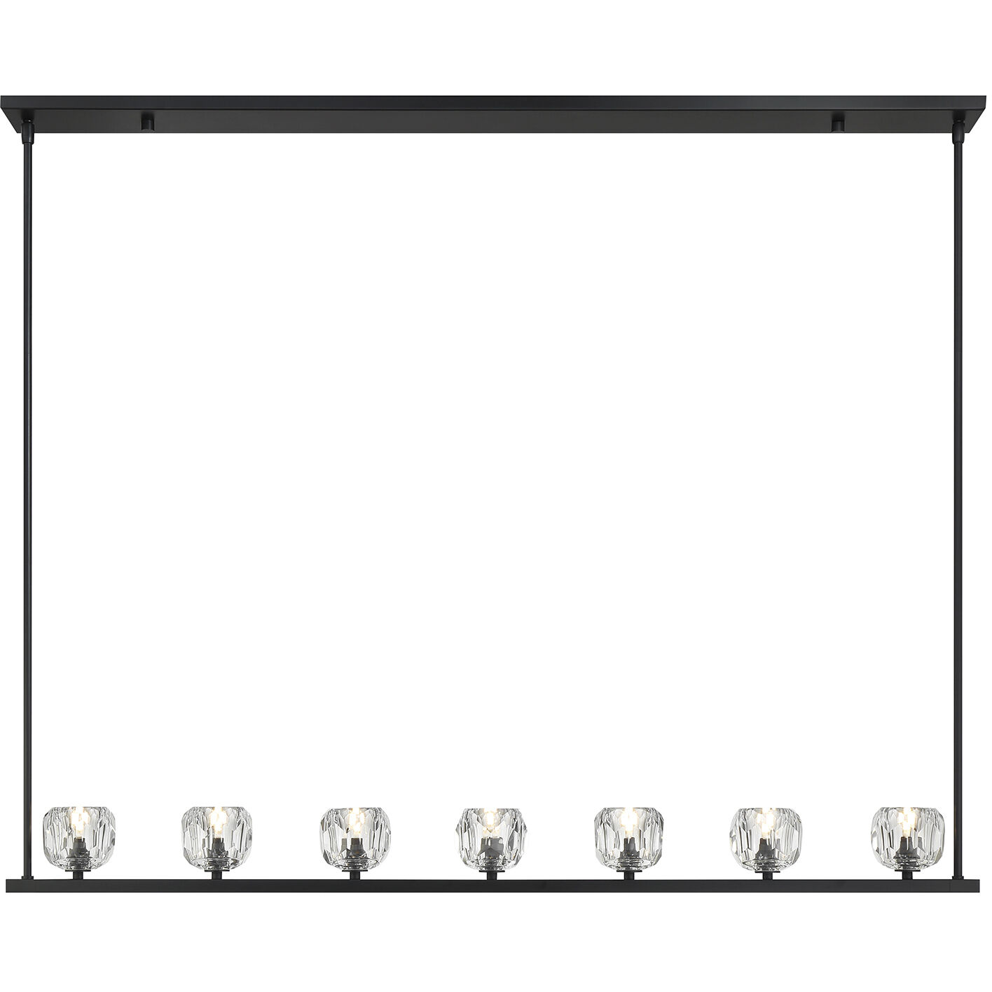 Aragon 7 Light 56 inch Matte Black Linear Chandelier Ceiling Light
