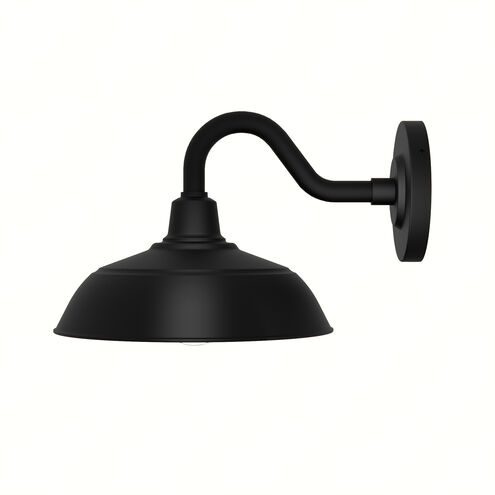Mill Valley 1 Light 8 inch Matte Black and White Outdoor Wall Light, Small