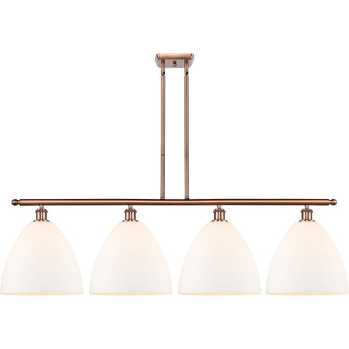 Ballston Ballston Dome LED 50.25 inch Antique Copper Island Light Ceiling Light in Matte White Glass