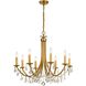 Bridgehampton 8 Light 28 inch Antique Gold Chandelier Ceiling Light in Clear Swarovski Strass