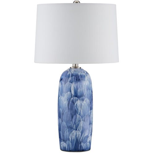 Pallas 27.5 inch 150 watt Blue/White/Brushed Nickel Table Lamp Portable Light