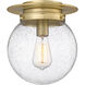 Calhoun 1 Light 9 inch Heritage Brass Flush Mount Ceiling Light