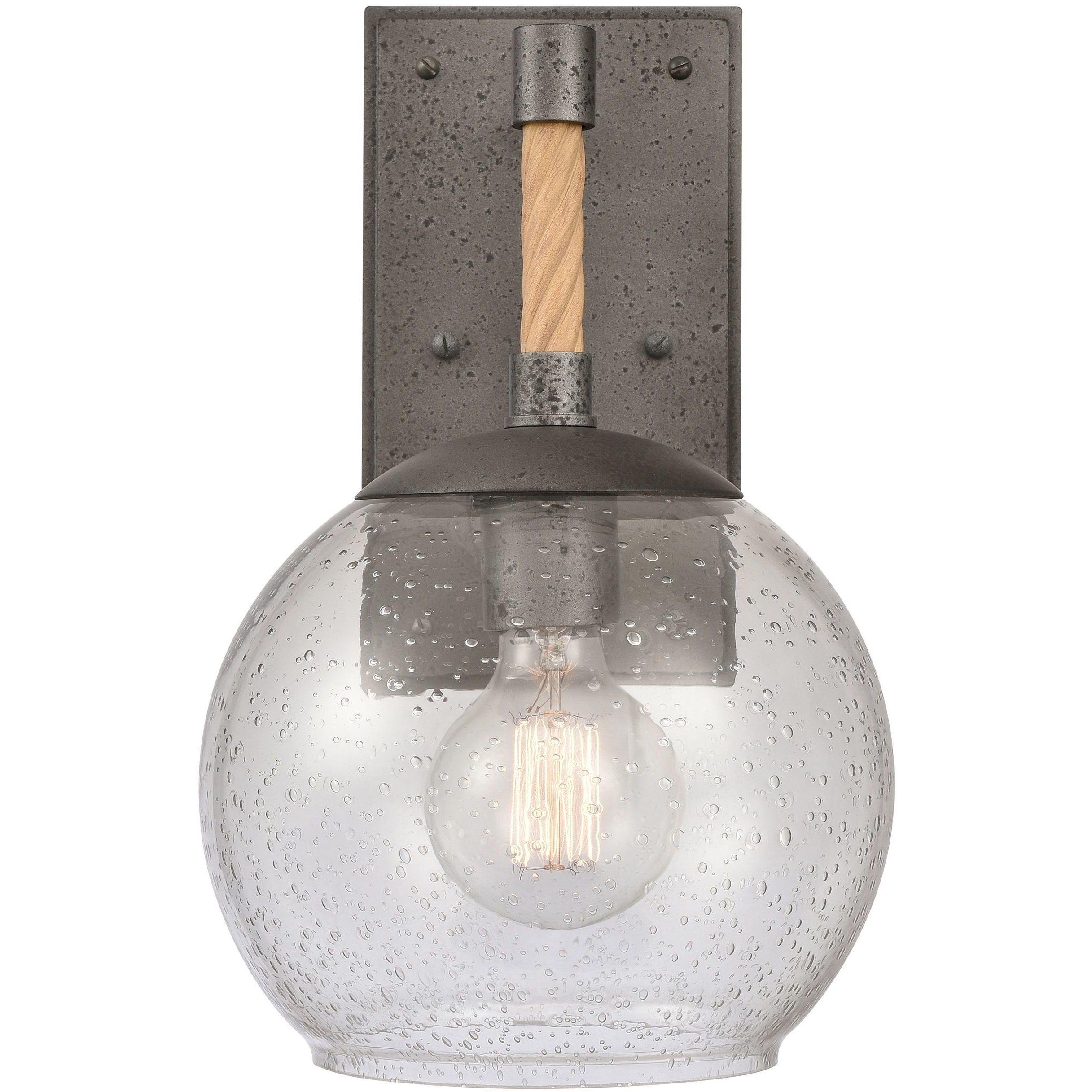 Orlando 1 Light 13.5 inch Iron with Natural Outdoor Wall Sconce