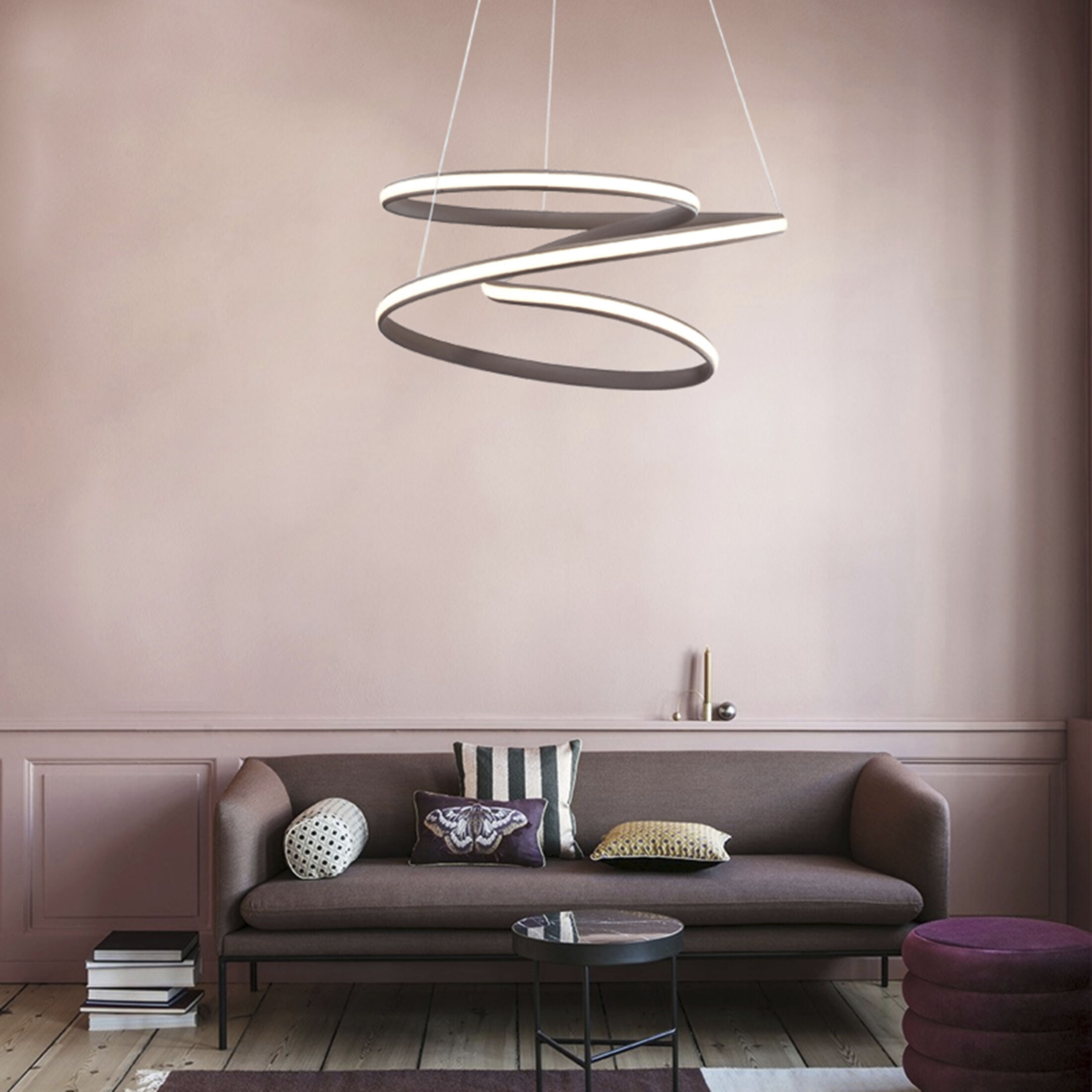 Canada LED 22 inch Satin Coffee Chandelier Ceiling Light