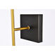 Neri 2 Light 7 inch Black and Brass Bath Sconce Wall Light