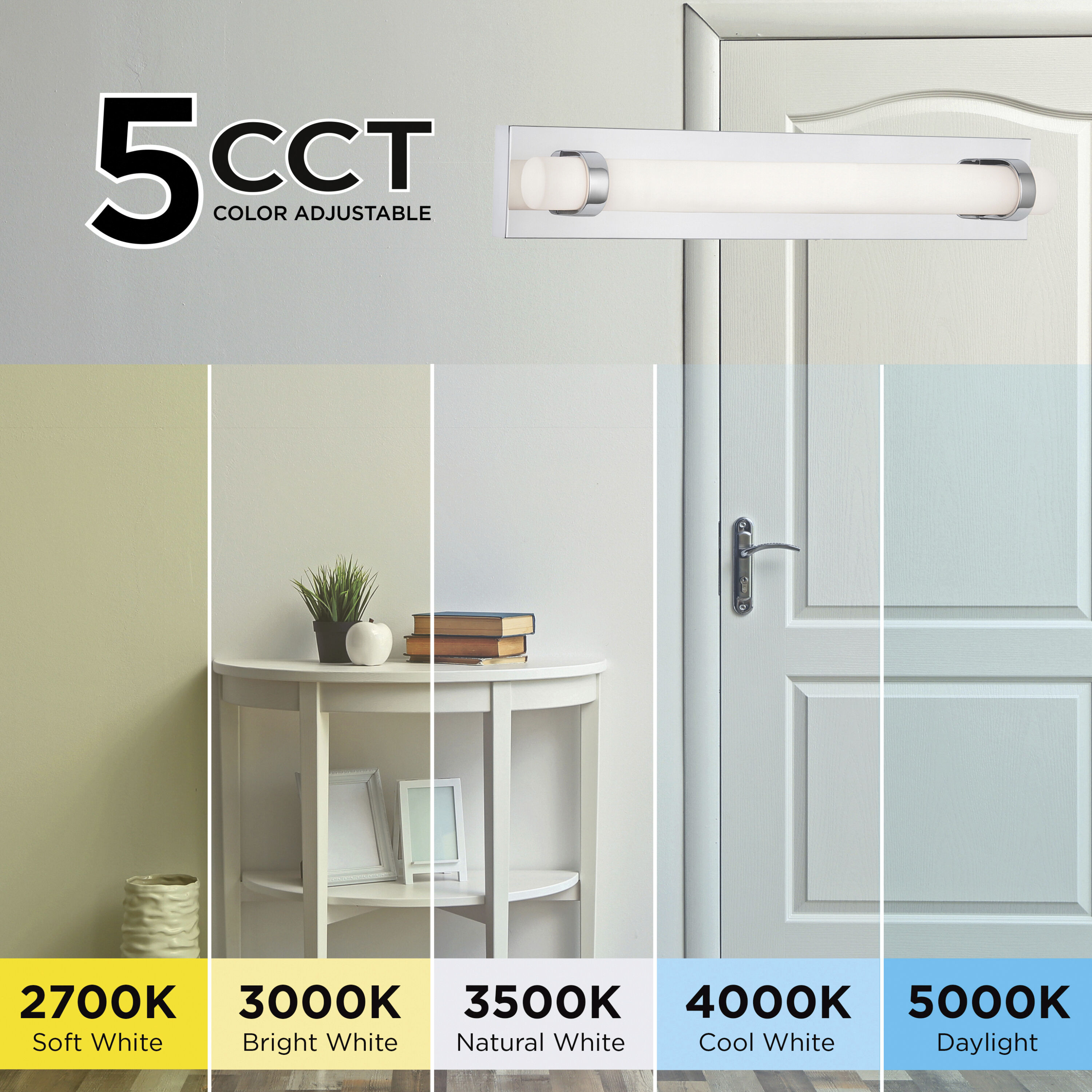 Miami LED 24 inch Polished Chrome Vanity Light Wall Light