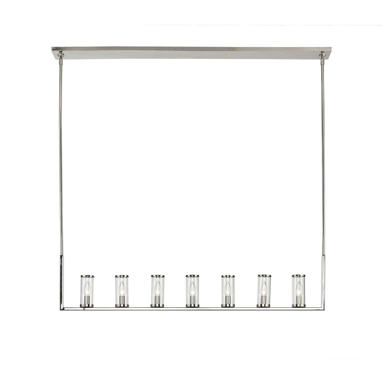 Revolve 7 Light 47.25 inch Clear Glass/Polished Nickel Linear Pendant Ceiling Light