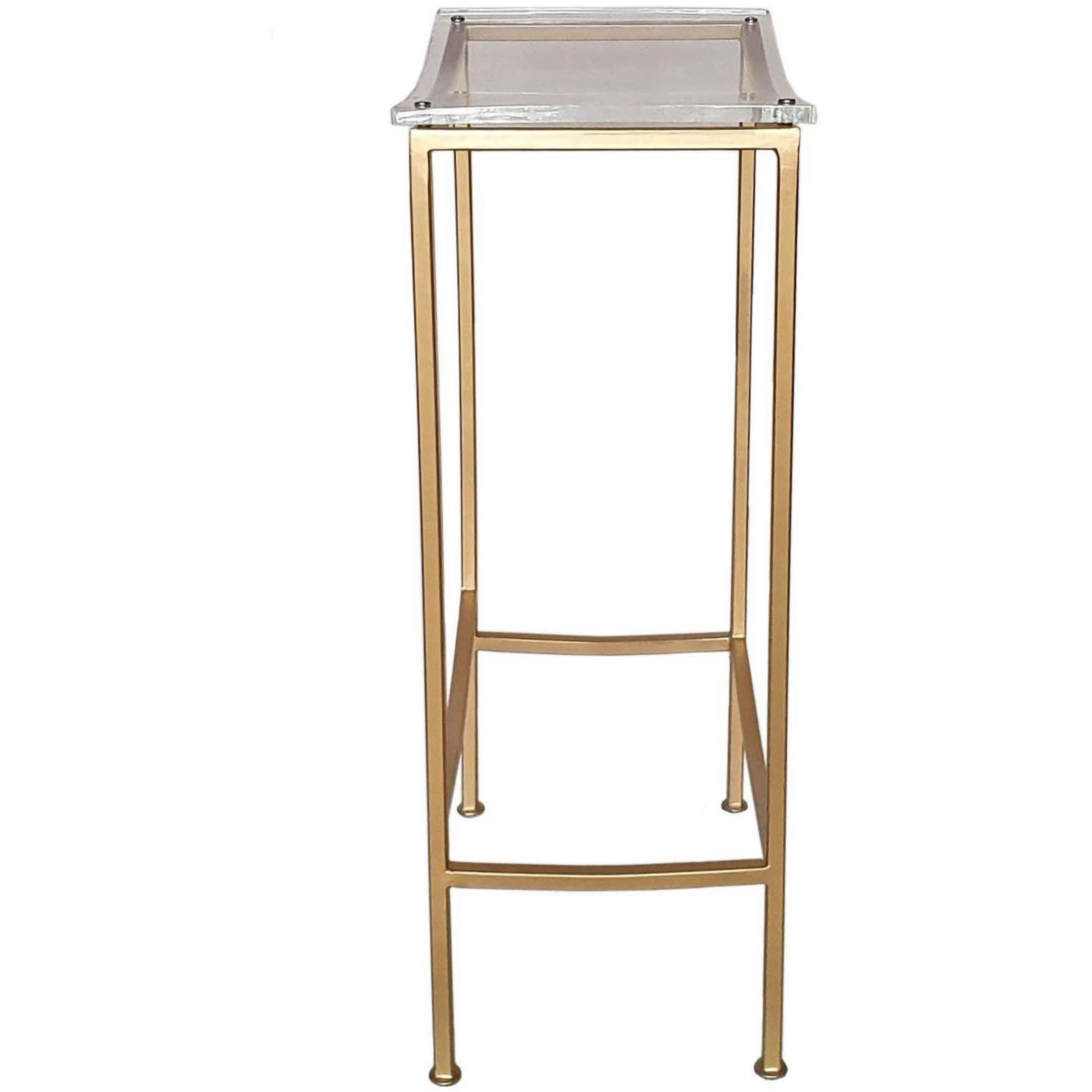 Acrylic 30.3 inch Gold and Clear Counter Stool