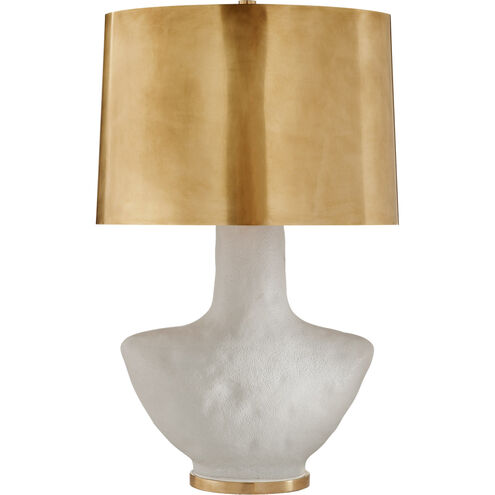 Kelly Wearstler Armato 28 inch 75 watt Porous White Table Lamp Portable Light in Antique-Burnished Brass, Porous White Porcelain, Small