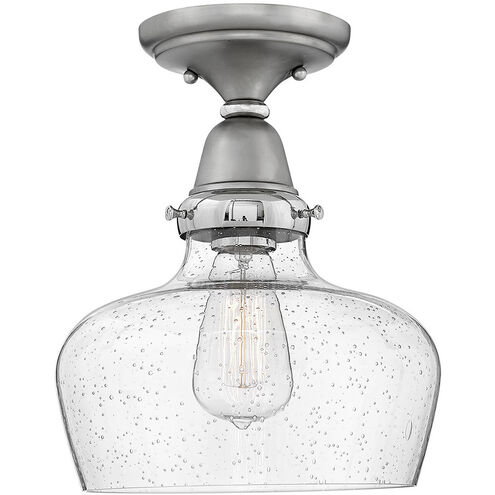 Academy 1 Light 10 inch English Nickel with Polished Nickel Indoor Flush Mount Ceiling Light