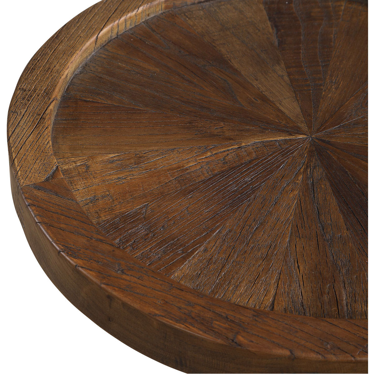 Horton 23 X 16 inch Natural Recycled Elm with Iron and Bluestone Block Accent Table