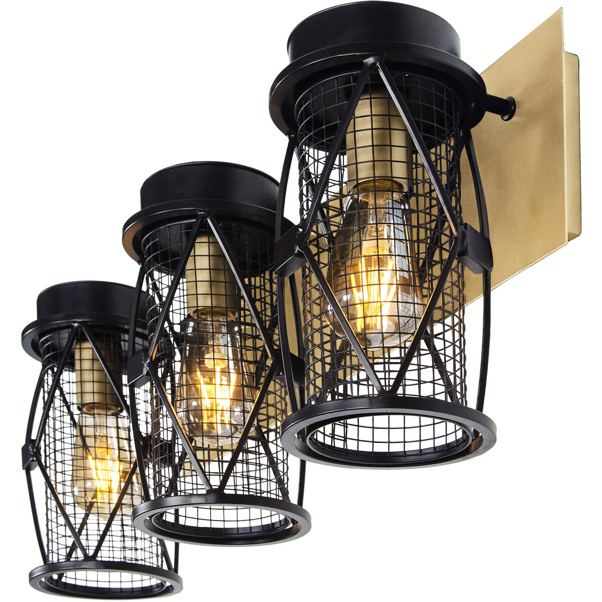 Harlequin 3 Light 23 inch Warm Bronze and Gold Bar Vanity Wall Light