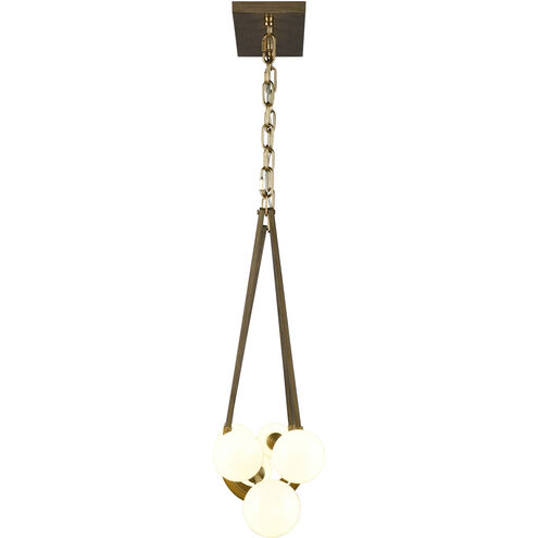 Sabine 6 Light 42 inch Pecan and Brushed Gold Linear Chandelier Ceiling Light