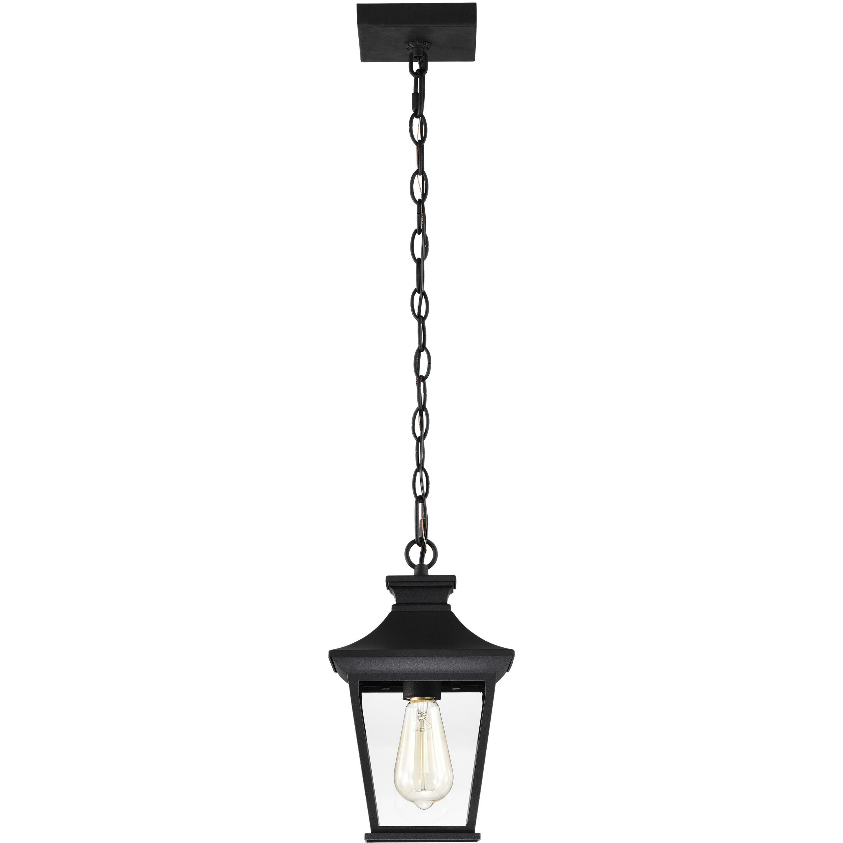 Jasper 8 inch Matte Black Outdoor Hanging Lantern