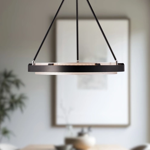 Shimmer Panel Led Light Duo LED 23.63 inch Classic Black/Silver Shimmer Pendant Ceiling Light ...