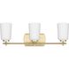 Adley 3 Light 23 inch Satin Brass Bath Vanity Light Wall Light