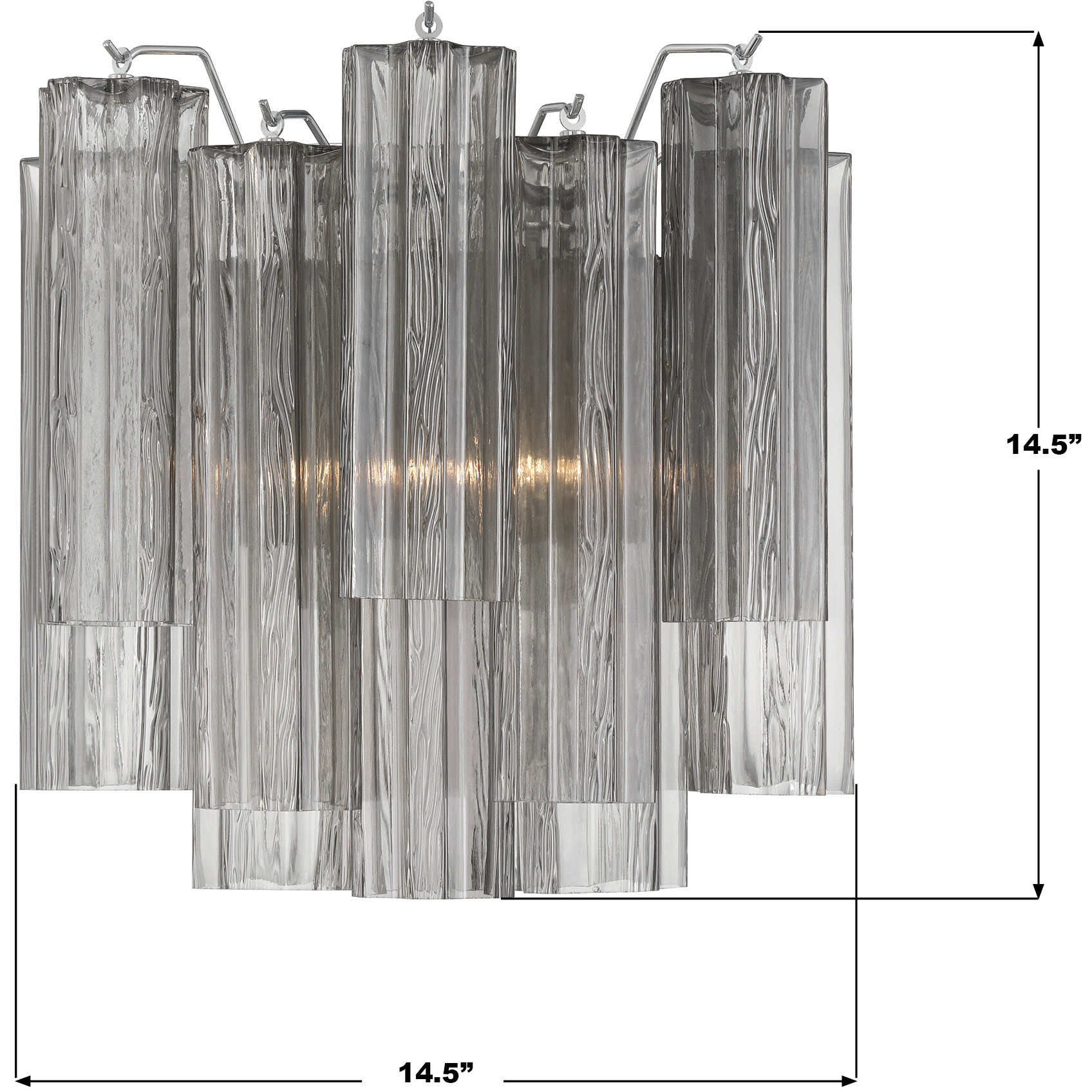 Addis Bath Wall Light in Tronchi Glass Smoke